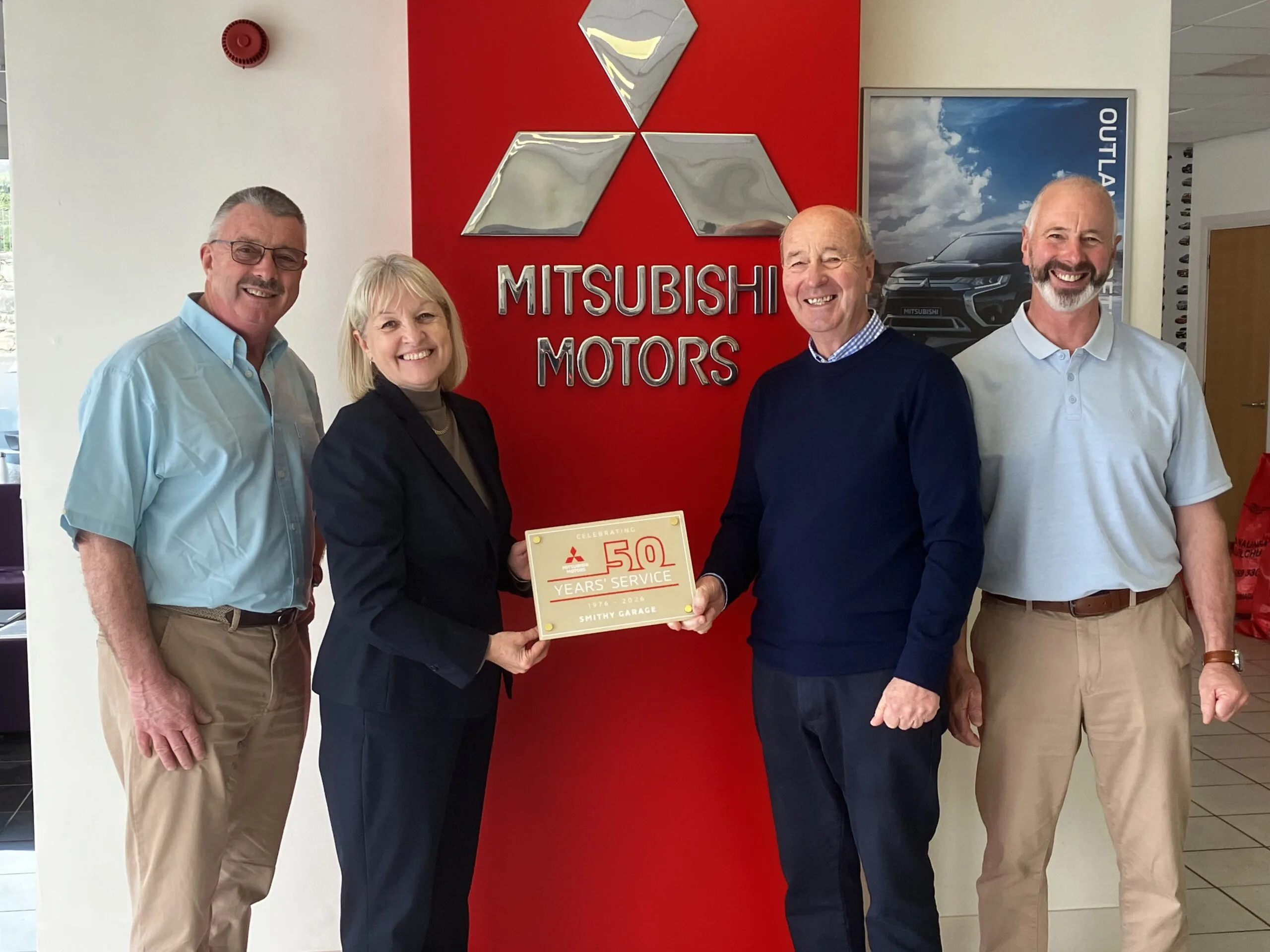LONG-STANDING DEALER PARTNER SMITHY GARAGE MARKS 50 YEARS WITH MITSUBISHI MOTORS IN THE UK